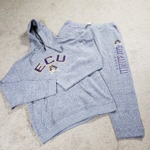 East Carolina Pirates Sweat Suit Hooded Sweatshirt Joggers 2pc Set 2XL Champion